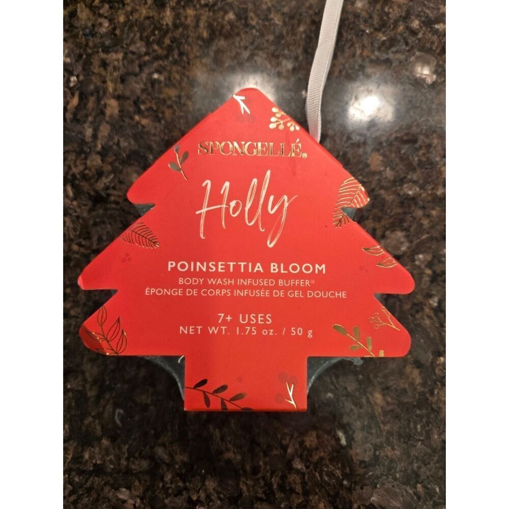 Spongelle Red Poinsettia Holiday Body Wash Buffer